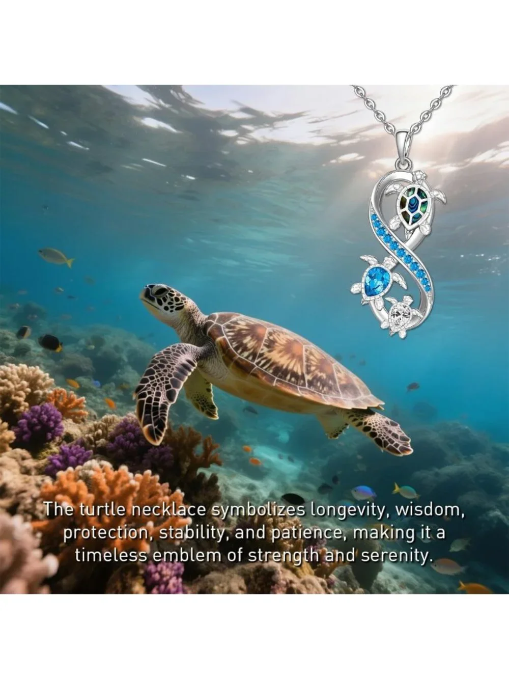 Sterling Silver Sea Turtle Pendant Necklace for Women | Blue Opal Ocean Jewelry